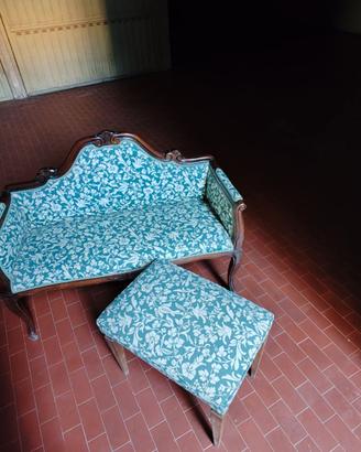 CANAPÉ ANTICO STILE LUIGI XV + POUF ABBINATO