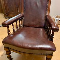 Poltrona inglese in pelle originale