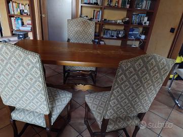 TAVOLO  E RELATIVE TRE POLTRONE DEL NOVECENTO