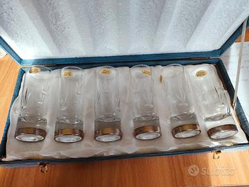 highball cristallo lavorato con base argento 