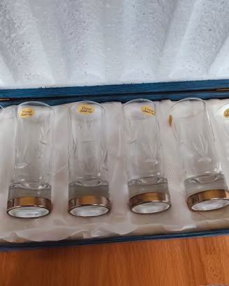 highball cristallo lavorato con base argento 