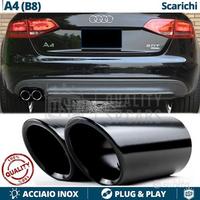 TERMINALI Scarico Neri per AUDI A4 B8 Acciaio Inox