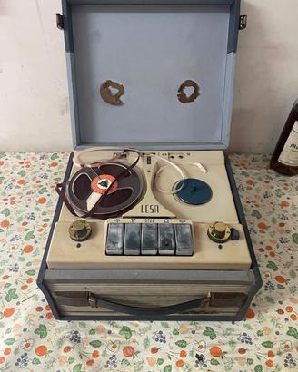 Magnetofono LESA Bobine Vintage Anni 60 Valigetta