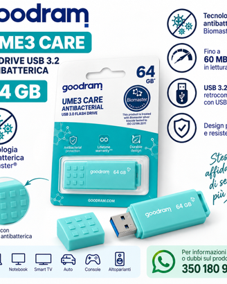 Chiavetta USB Goodram UME3 Care 64GB USB 3.2