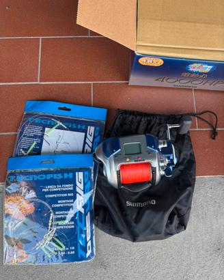Mulinello elettrico shimano 4000 piu  canna shima
