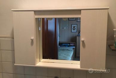 Armadietto-specchiera per bagno colore bianco