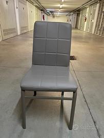 4 sedie moderne imbottite, grigio tortora ottime c
