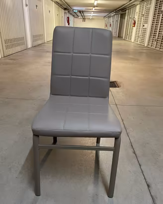 4 sedie moderne imbottite, grigio tortora ottime c