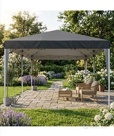 Gazebo Con Pareti Laterali Finestre E Porte 