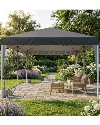Gazebo Con Pareti Laterali Finestre E Porte 