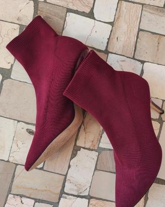 stivaletto calza con tacco 