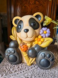 Statuina Panda Thun originale con bambù e fiori