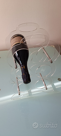Porta Bottiglie Vino in Plexiglass trasparente - D