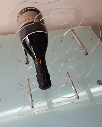 Porta Bottiglie Vino in Plexiglass trasparente - D