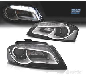 FARI PER AUDI A3 8P 08-12 TRU DRL FONDO NERO