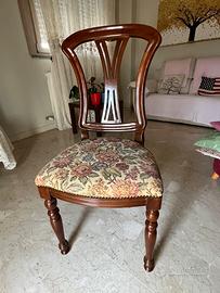 Set di 6 sedie classiche artigianali in legno