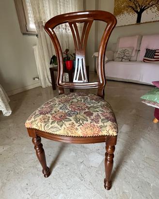Set di 6 sedie classiche artigianali in legno