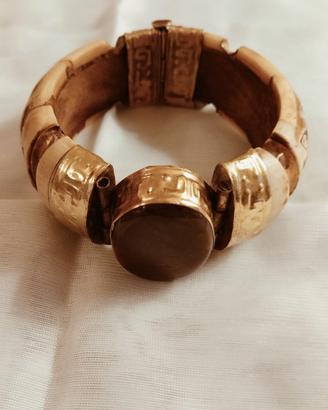 Bracciale vintage tribale con pietra d’agata