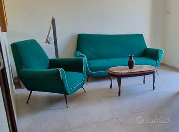 Salotto Mid-Century smeraldo