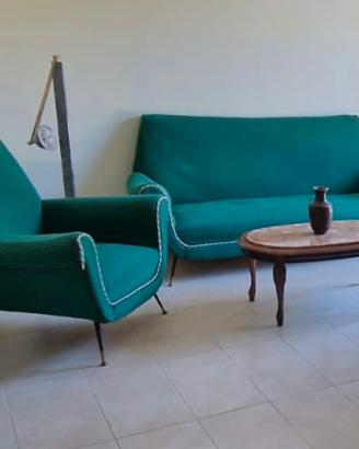 Salotto Mid-Century smeraldo
