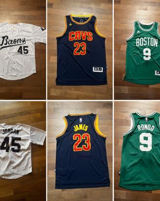 Set di 3 maglie NBA Cleveland, Jordan e Celtic