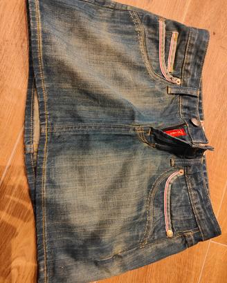 minigonna jeans tg.42 inserti gialli