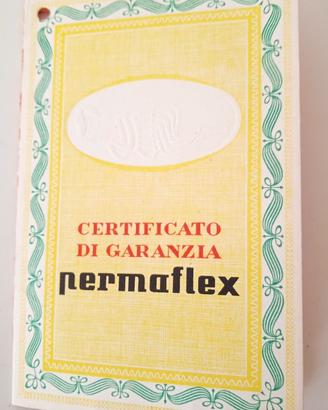 Certtificato Garanzia Materasso Permaflex Vintage