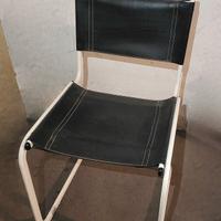 Sedia/Poltrona a sbalzo vintage in pelle 