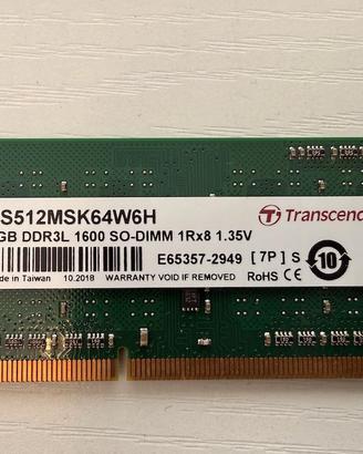 RAM Transcend 4GB DDR3L 1600 SODIMM