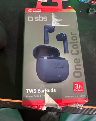 SBS TWS EarBuds One Color Blu
