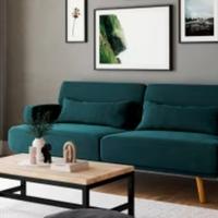 divano verde in velluto 