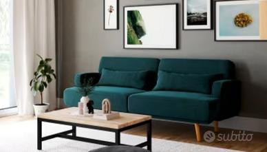 divano verde in velluto 