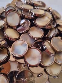 Lotto bottoni vintage metallo effetto madreperla