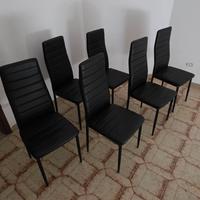 sedia colore nero eco pelle  cucina stile moderno 