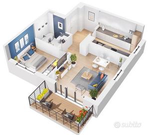 Bilocale a Lecco con balcone e posto auto