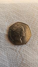 50 pence inglese moneta