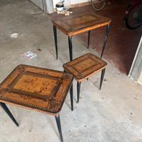 Tris tavolini in legno anni 50