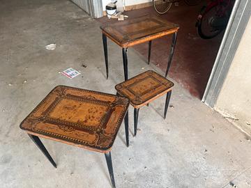 Tris tavolini in legno anni 50