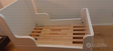 Lettino bianco Ikea 190 cm con rete e materasso
