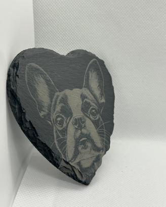 Ardesia cuore bulldog francese