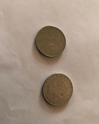 collezione di 7 pezzi di vecchie 50 lire
