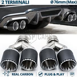 Terminali Scarico DOPPI Tondi Y CARBONIO VERO