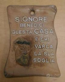 Mattonella piastrella quadretto terracotta sacra