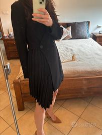 Abito Blazer Nero Mango con gonna Plissettata,Nuov