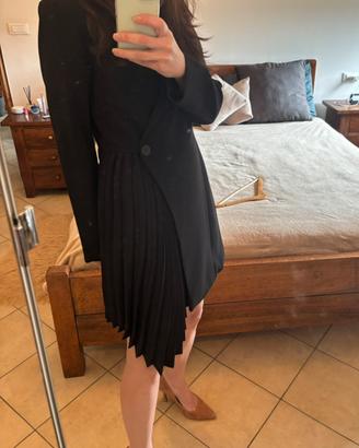 Abito Blazer Nero Mango con gonna Plissettata,Nuov