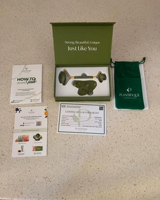 Plantifique Jade Massage Set Roller + Gua Sha