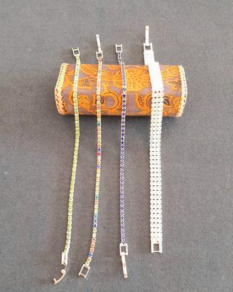 Set 4 braccialetti Tennis + Astuccio in Batik 