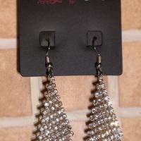 Orecchini forma rombo in vetro no nickel