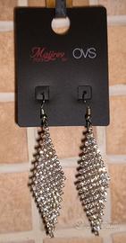 Orecchini forma rombo in vetro no nickel