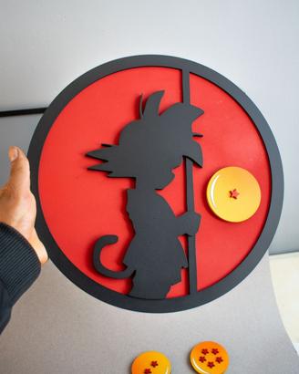 Quadretto decorativo in legno Dragonball goku 20cm